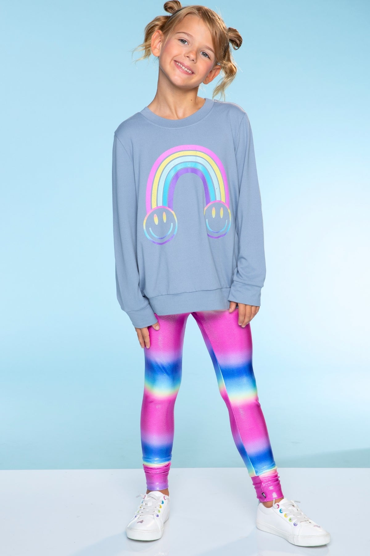 Simply Soft Long Sleeve Crew Top - Rainbow Graffiti Ice Cream