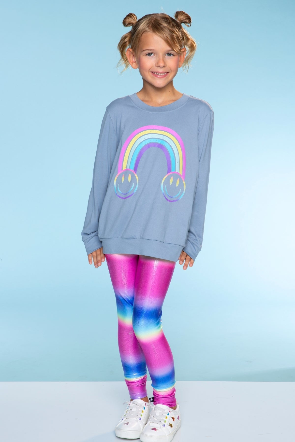 Simply Soft Long Sleeve Crew Top - Rainbow Graffiti Ice Cream