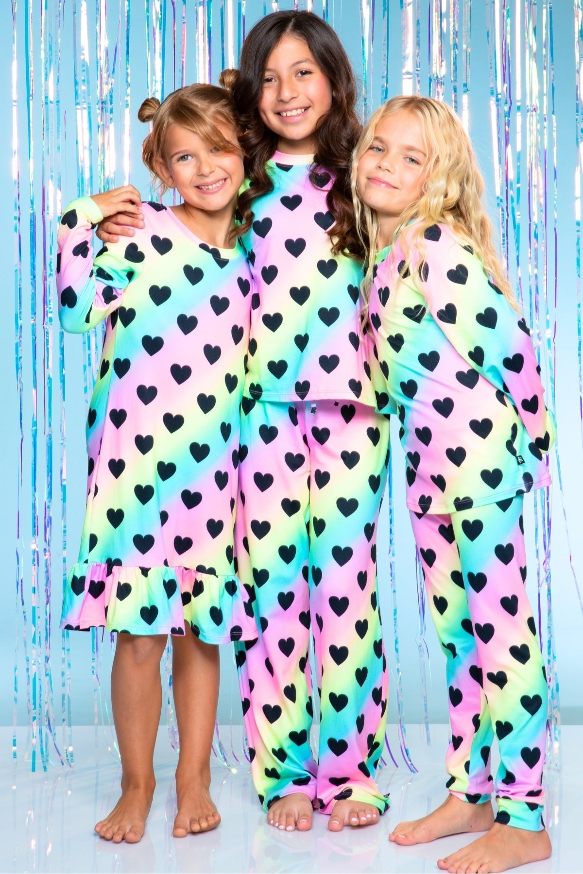 Simply Soft Long Sleeve Crew & Slim Lounge Bottom - Lilac Rainbow Gummy Bear