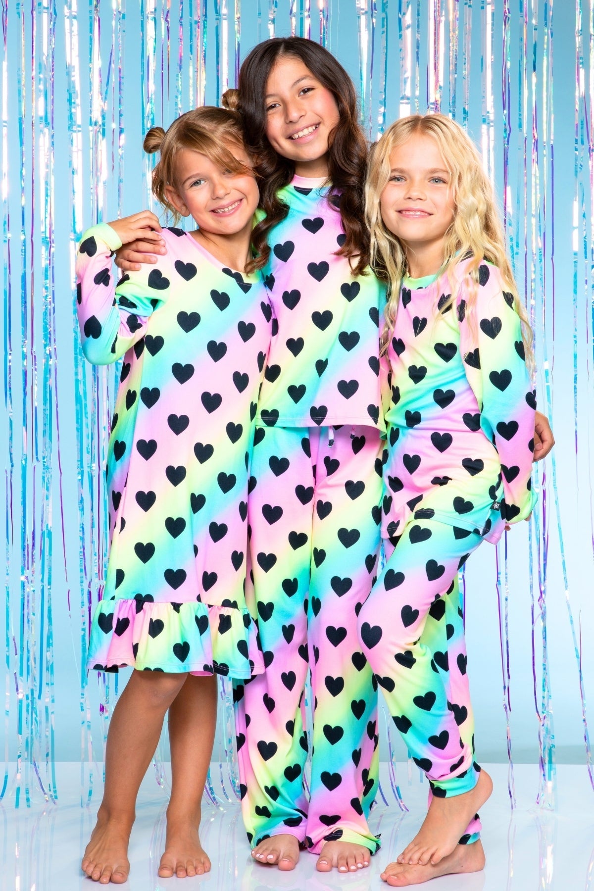 Simply Soft Long Sleeve Crew & Slim Lounge Bottom - Lilac Rainbow Gummy Bear
