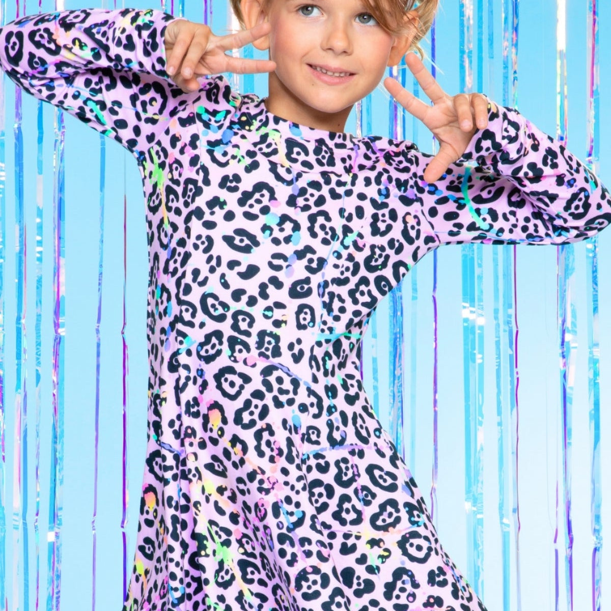 long sleeve twirly dress Girls Soft Cotton Jersey Long Sleeve Twirly Dress | Hot Pink