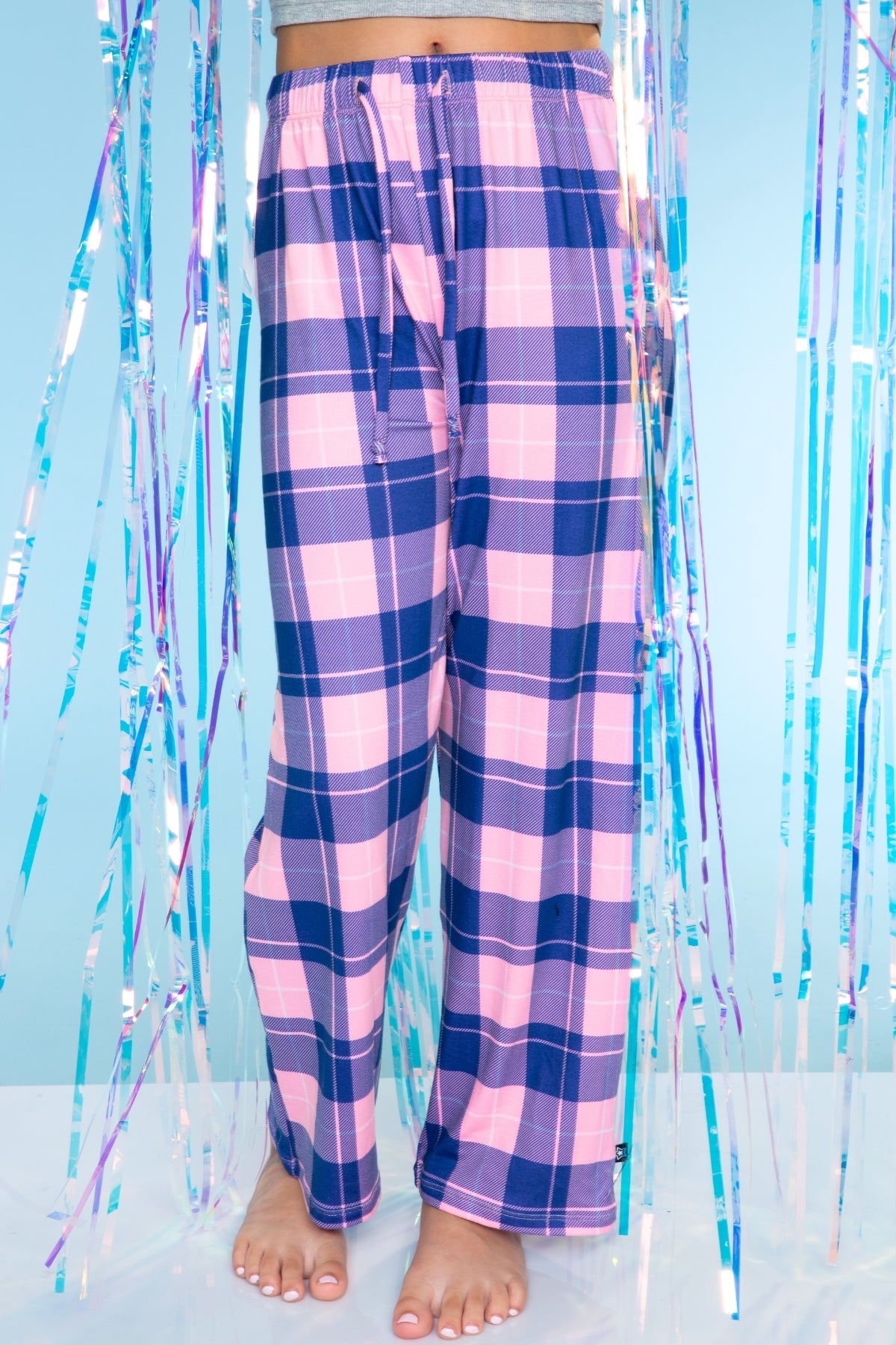 Simply Soft Karate Pant. - Navy Red Plaid