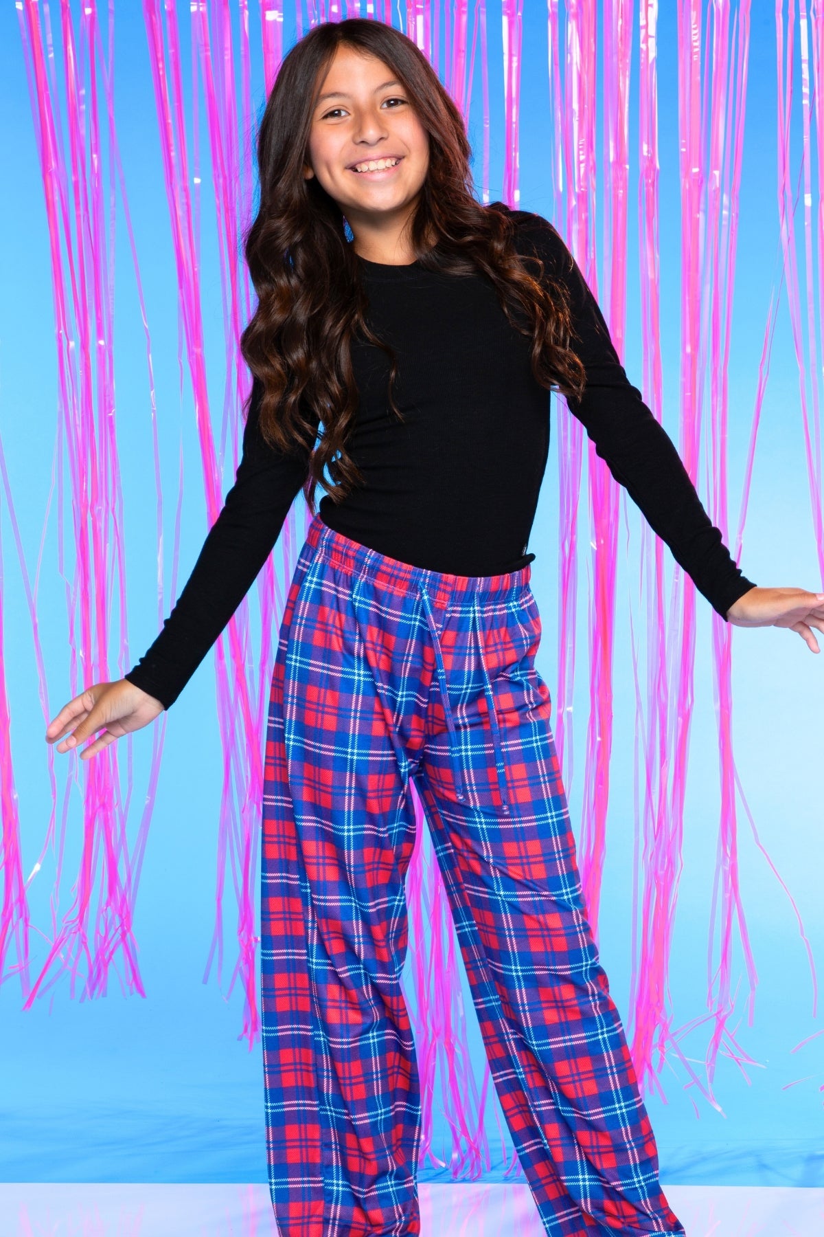 Simply Soft Karate Pant. - Navy Red Plaid