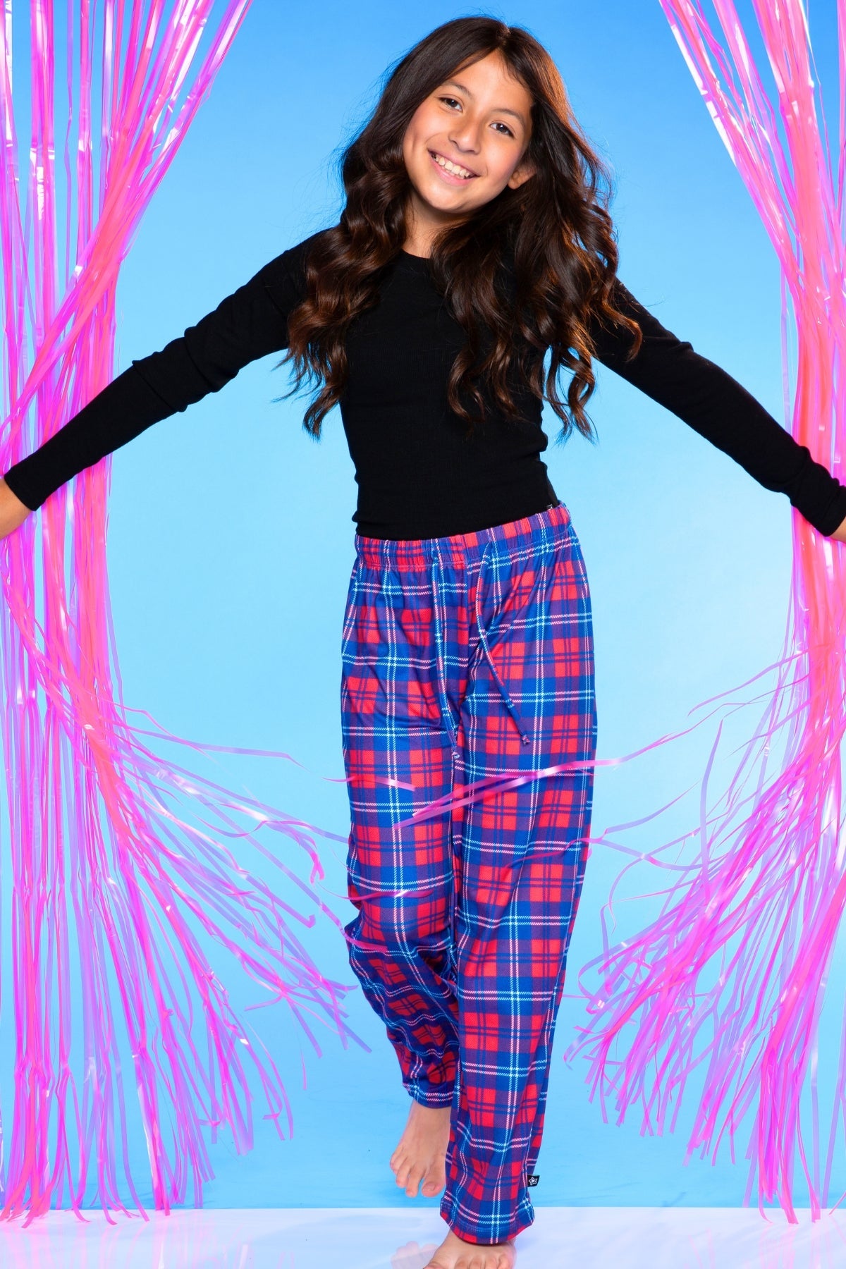Simply Soft Karate Pant. - Navy Red Plaid
