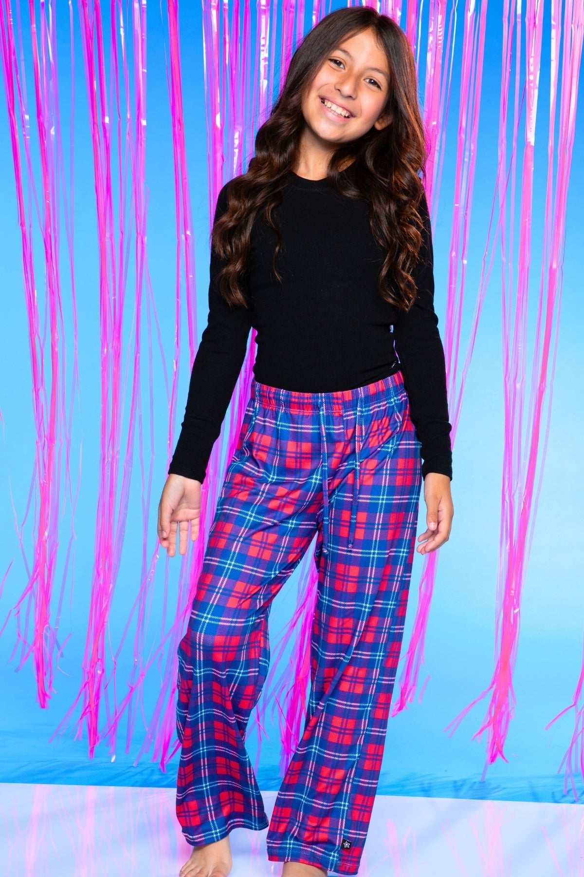Simply Soft Karate Pant. - Navy Red Plaid