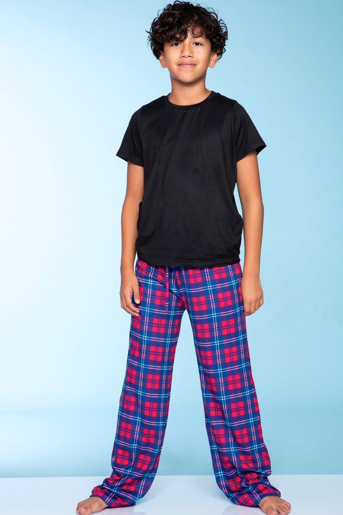 Simply Soft Karate Pant. - Navy Red Plaid