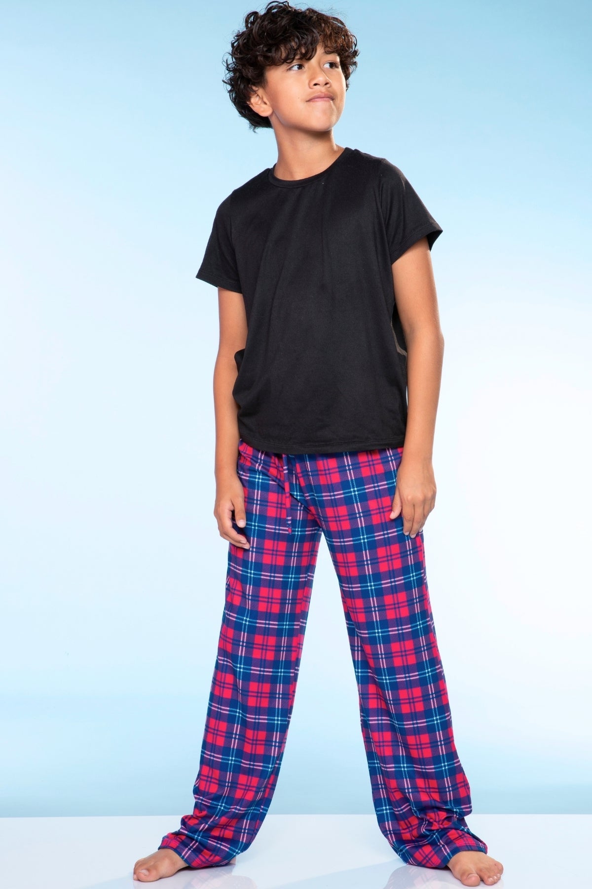 Simply Soft Karate Pant. - Navy Red Plaid