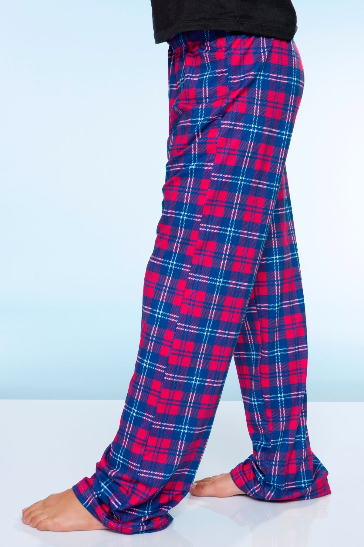 Simply Soft Karate Pant. - Navy Red Plaid
