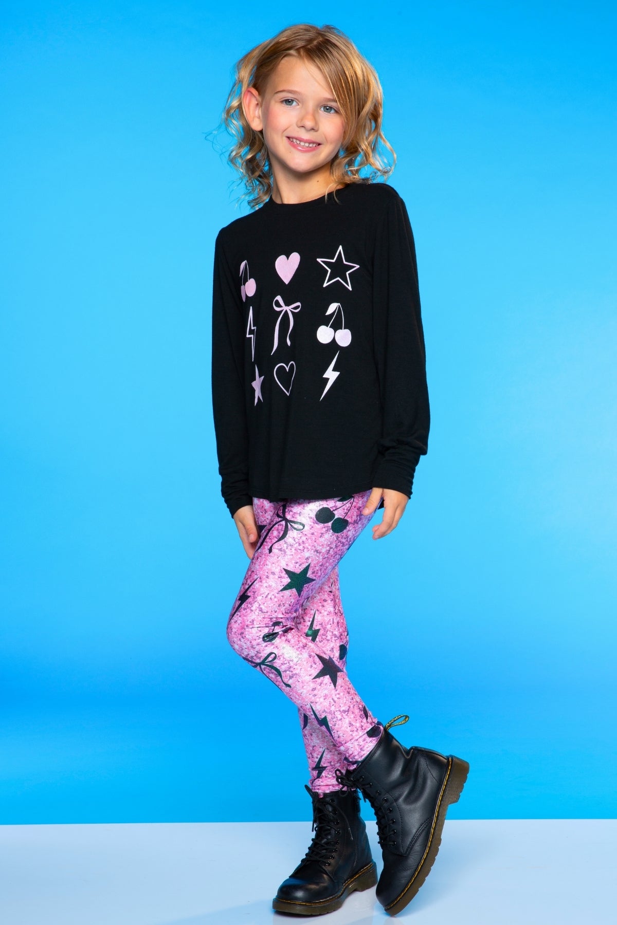 Glitter Foil High Shine Legging - Black Sparkle Rainbow Gummy Bear