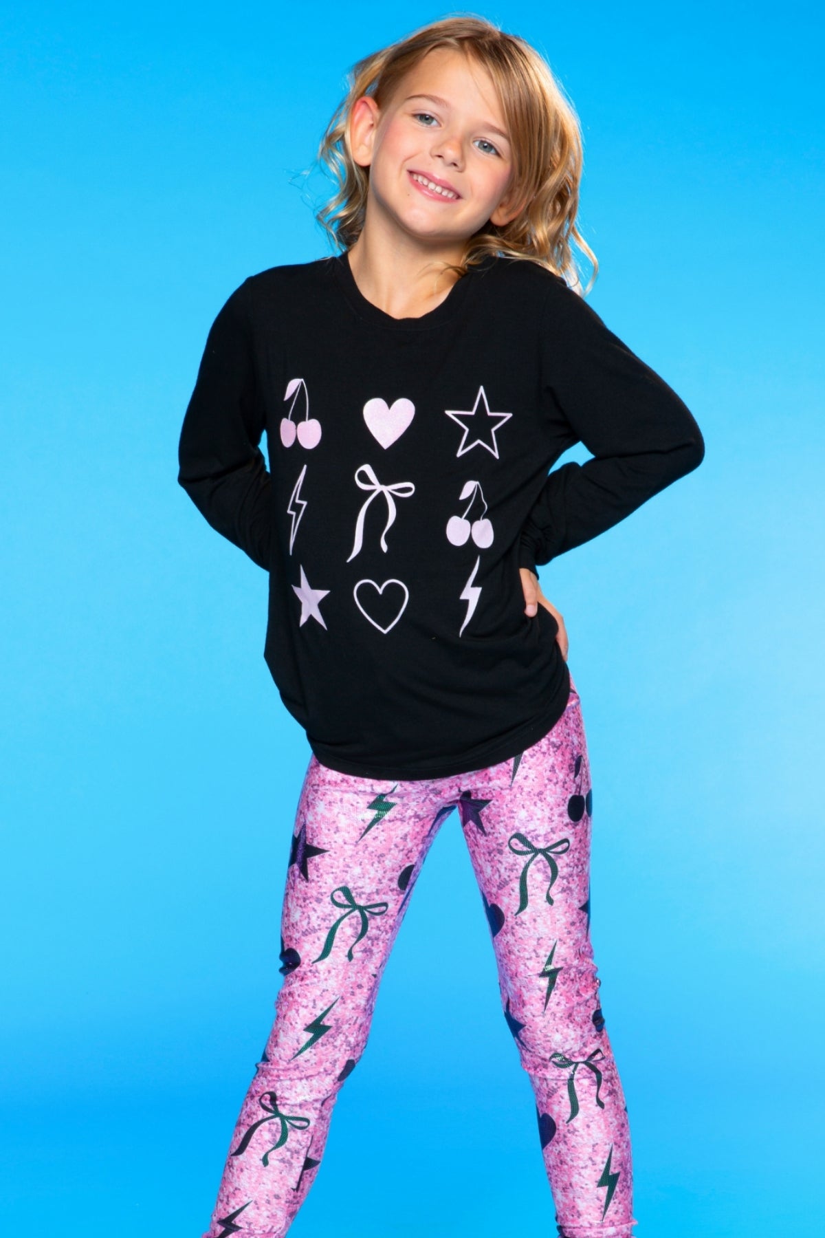 Glitter Foil High Shine Legging - Black Sparkle Rainbow Gummy Bear