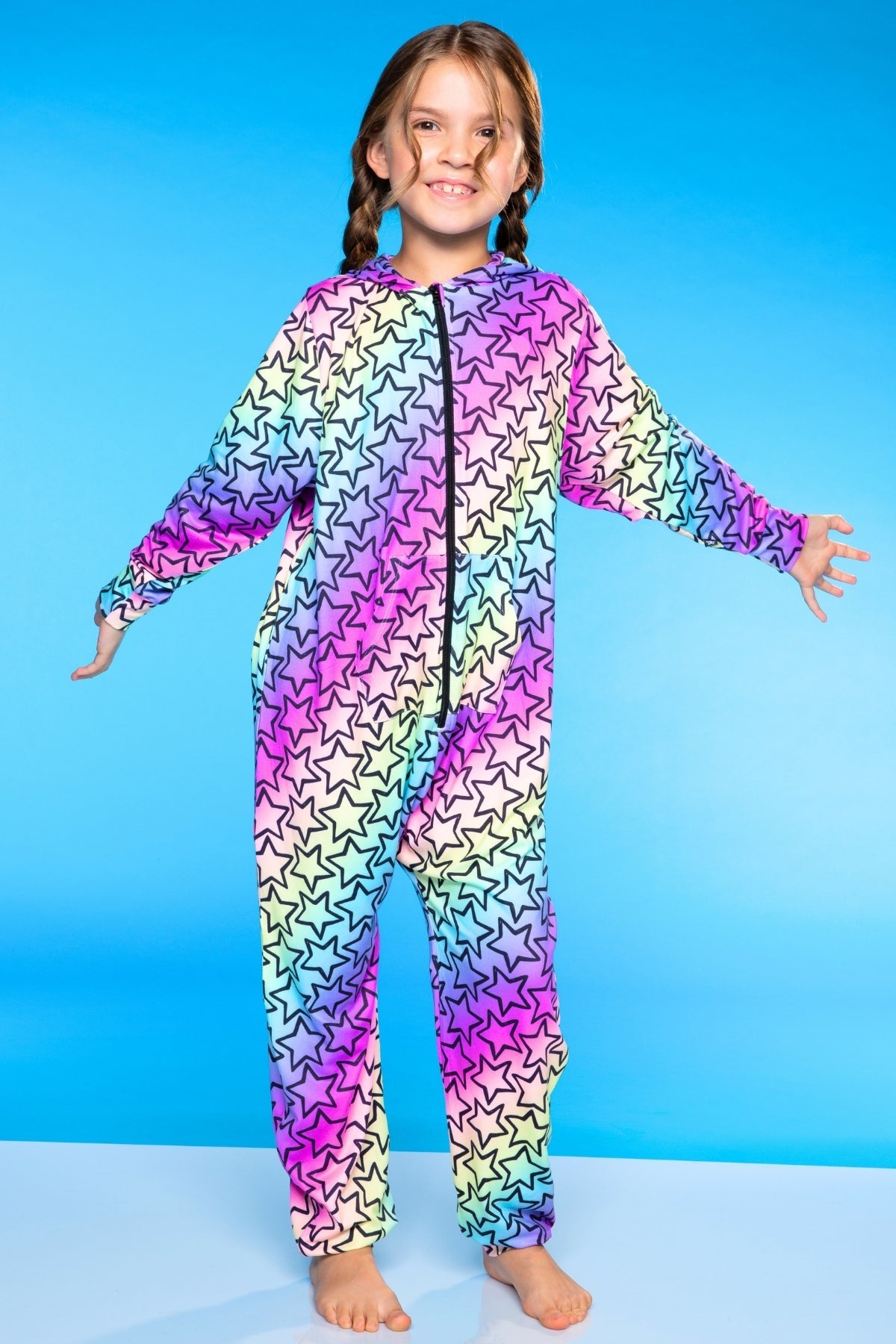 Simply Soft Hooded Zip Onesie - Ivory Heart Smile