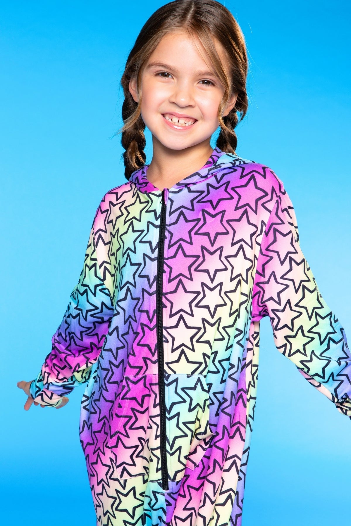 Simply Soft Hooded Zip Onesie - Ivory Heart Smile
