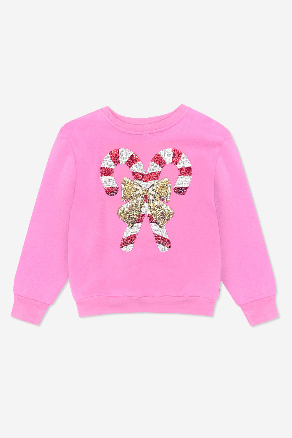 Cotton Soft French Terry Oversized Sweatshirt - Neon Violet Sequin Bear