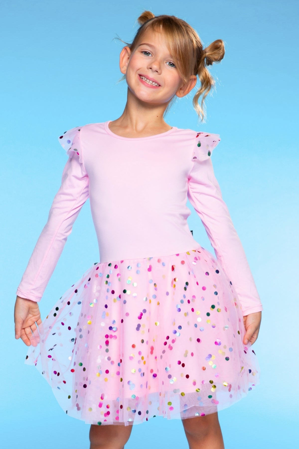 Simply Soft Bow Back Be Happy Tulle Dress - Black Foil Stars