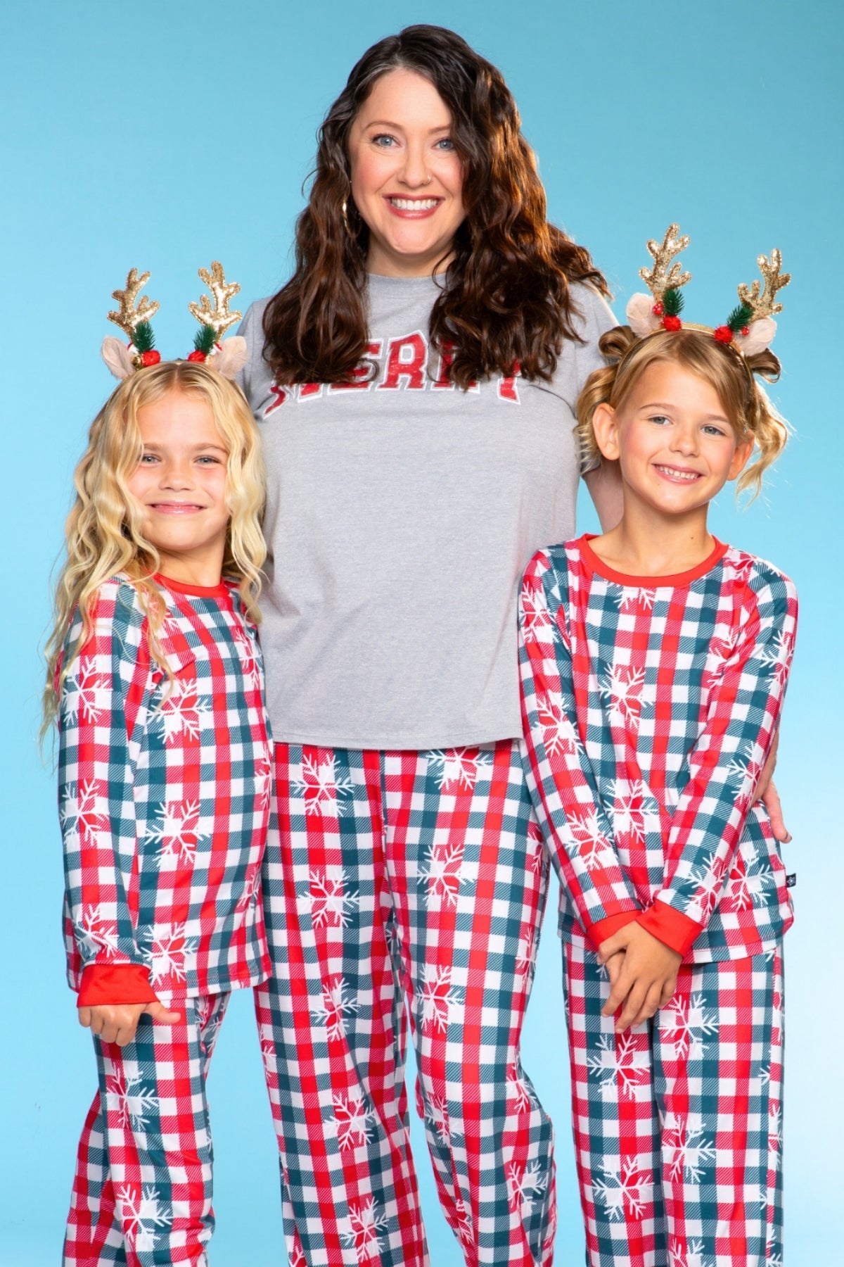 Women's Triblend Tee & Simply Soft Karate Pant - Red Green Christmas Plaid