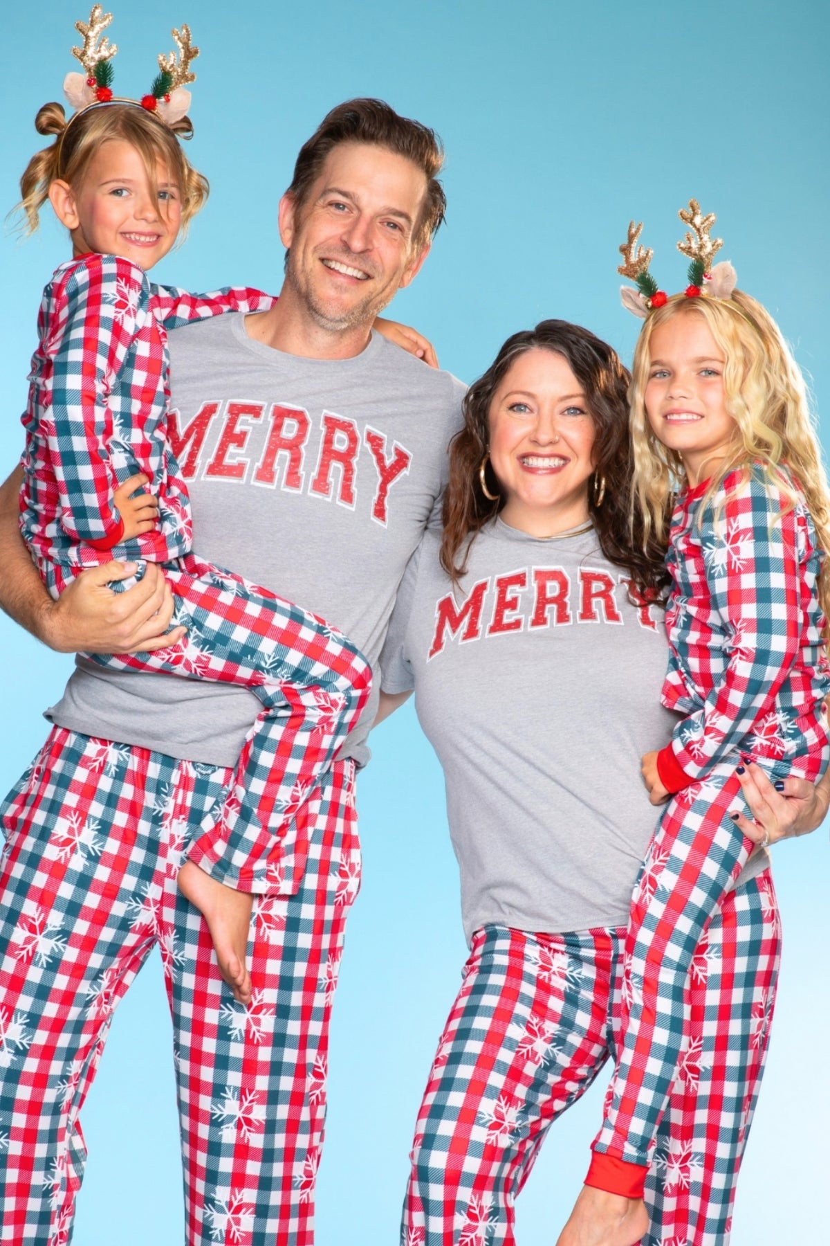 Women's Triblend Tee & Simply Soft Karate Pant - Red Green Christmas Plaid