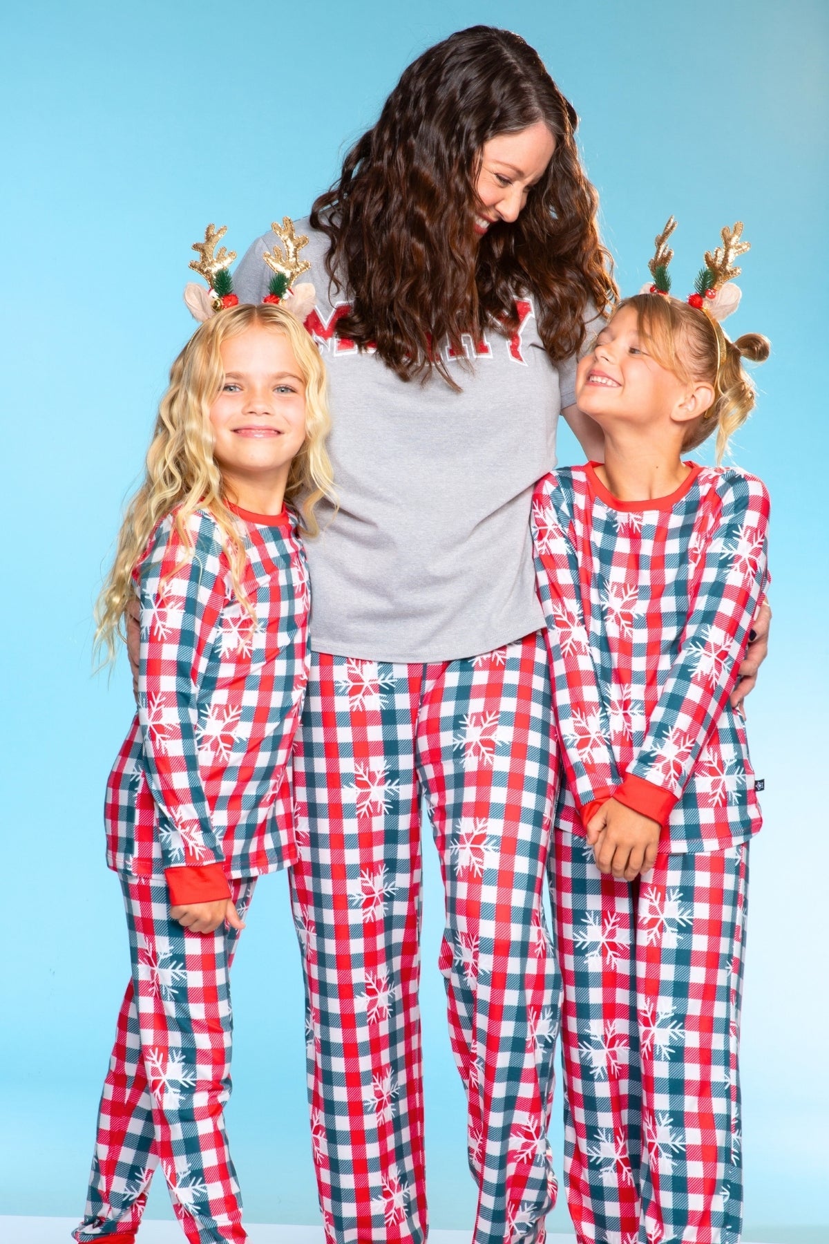 Women's Triblend Tee & Simply Soft Karate Pant - Red Green Christmas Plaid