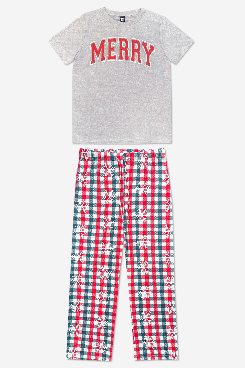 Men's Triblend Tee & Simply Soft Karate Pant - Blue Hanukkah Menorah