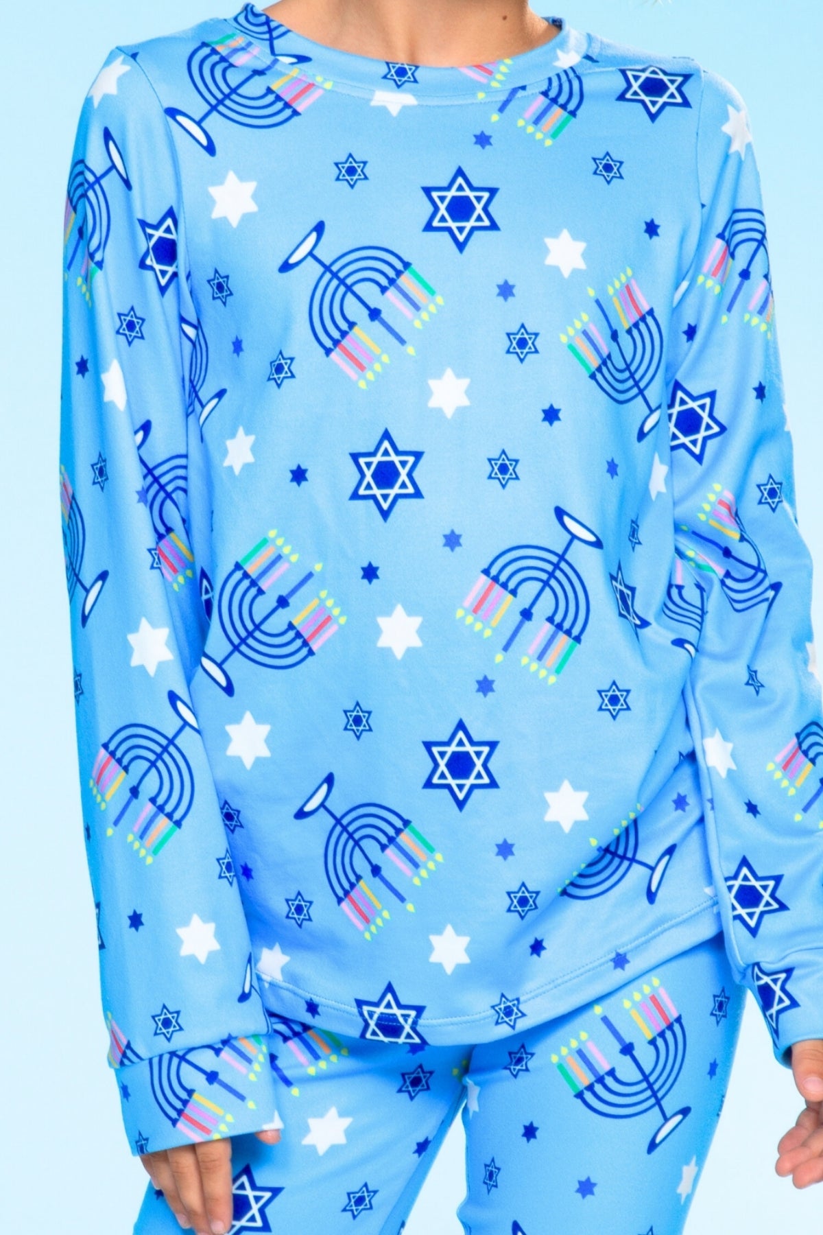 Simply Soft Long Sleeve Crew & Slim Lounge Bottom - Lilac Rainbow Gummy Bear
