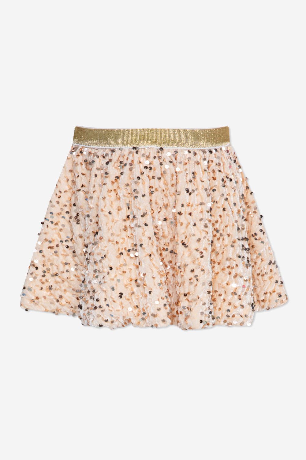 Sequin Velvet Skirt - Ivory Gold