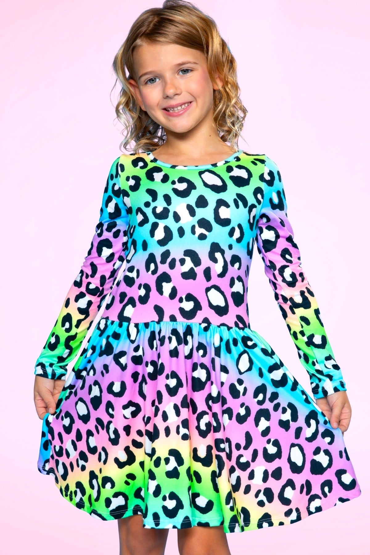 Simply Soft Long Sleeve Be Happy Dress.. - Camo Pink Graffiti Emojis
