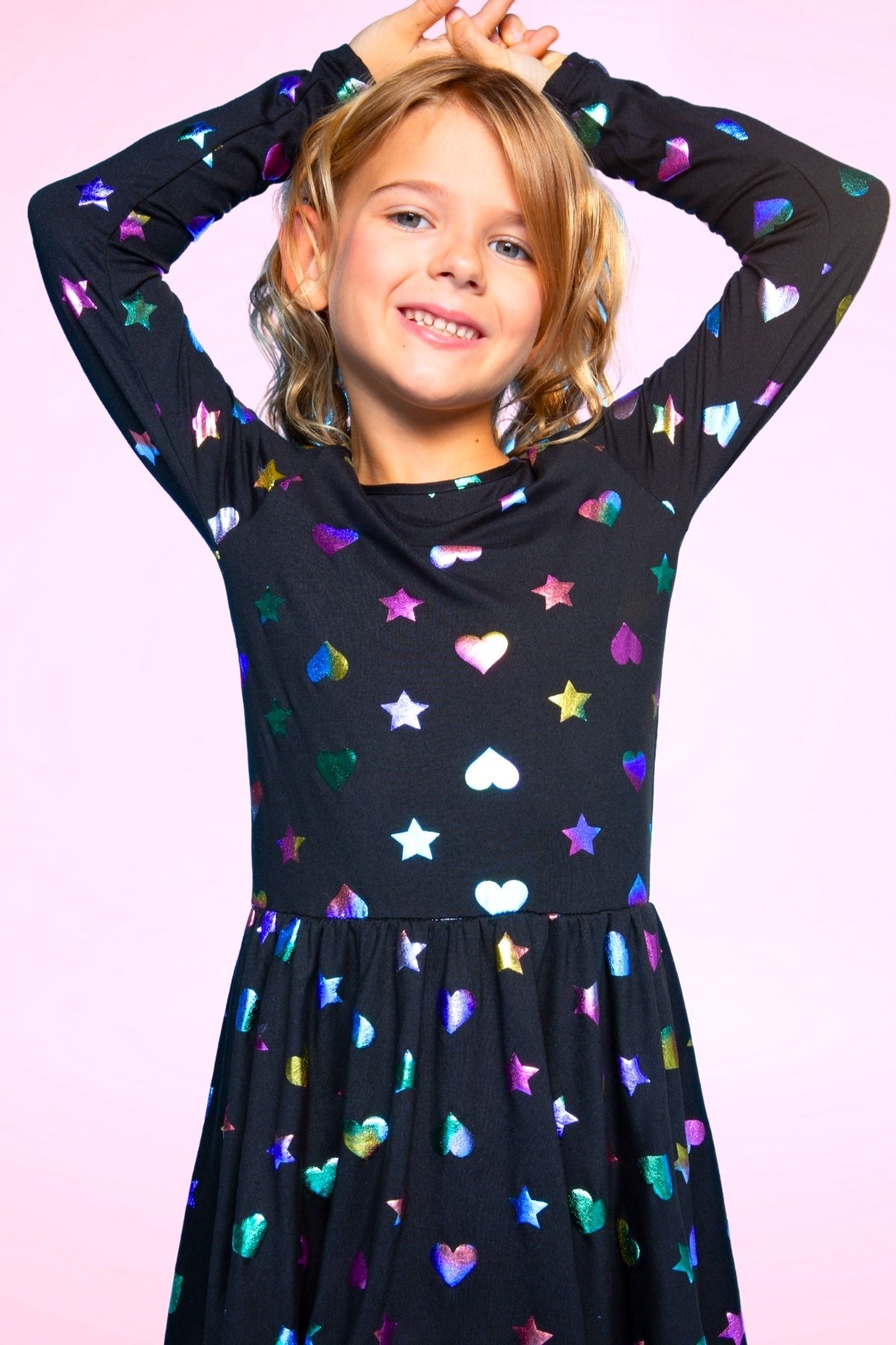 Simply Soft Long Sleeve Be Happy Dress.. - Camo Pink Graffiti Emojis