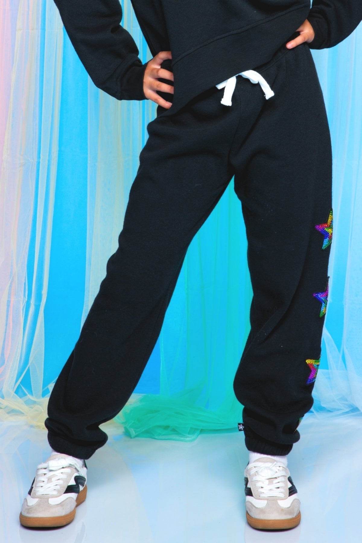 Cotton Soft French Terry Sweatpant ••• - Vintage Iris Sequin Heart