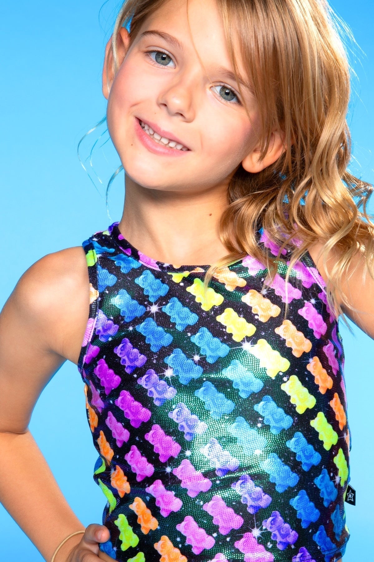 High Shine Cropped Racerback Tank & Tumble Short - Black Lollipops