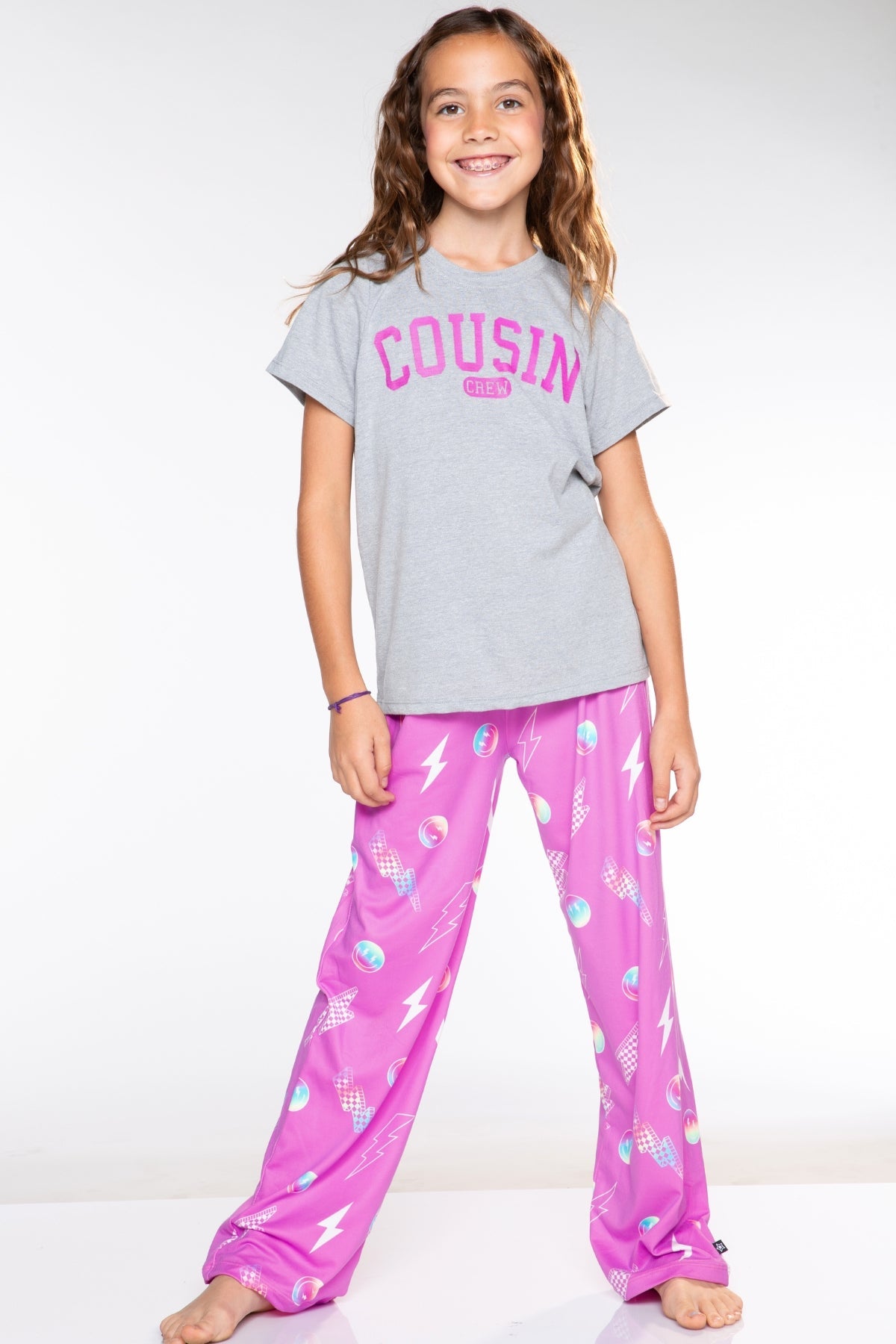 Triblend Graphic Tee & Simply Soft Karate Pant - Black Grey Cousin Crew Smile