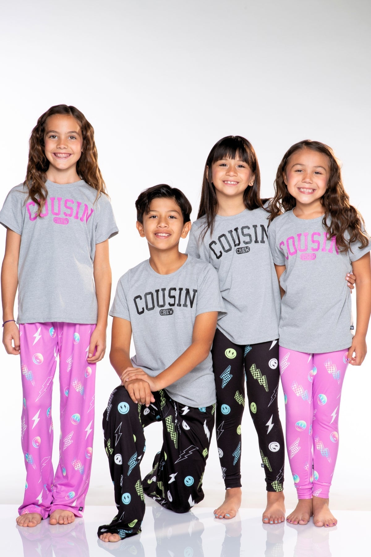 Triblend Graphic Tee & Simply Soft Karate Pant - Black Grey Cousin Crew Smile