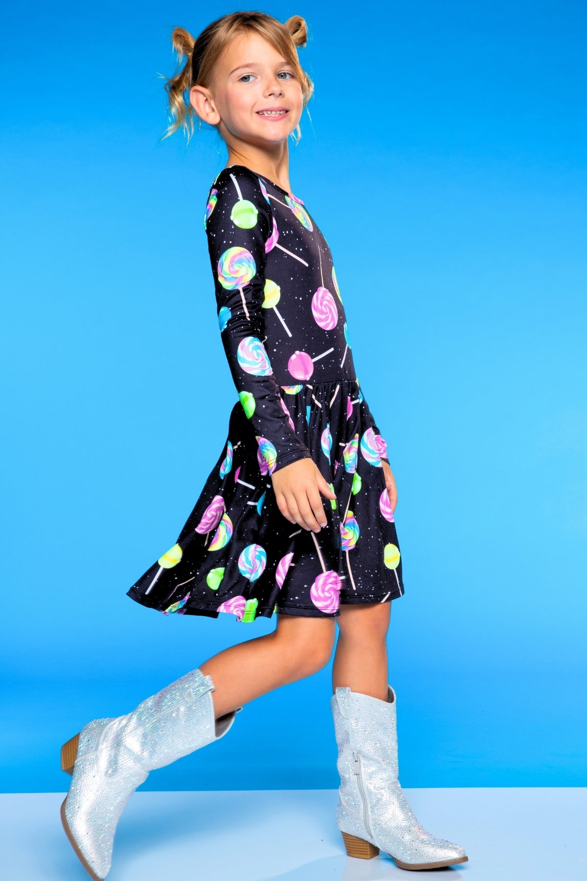Simply Soft Long Sleeve Be Happy Dress.. - Camo Pink Graffiti Emojis