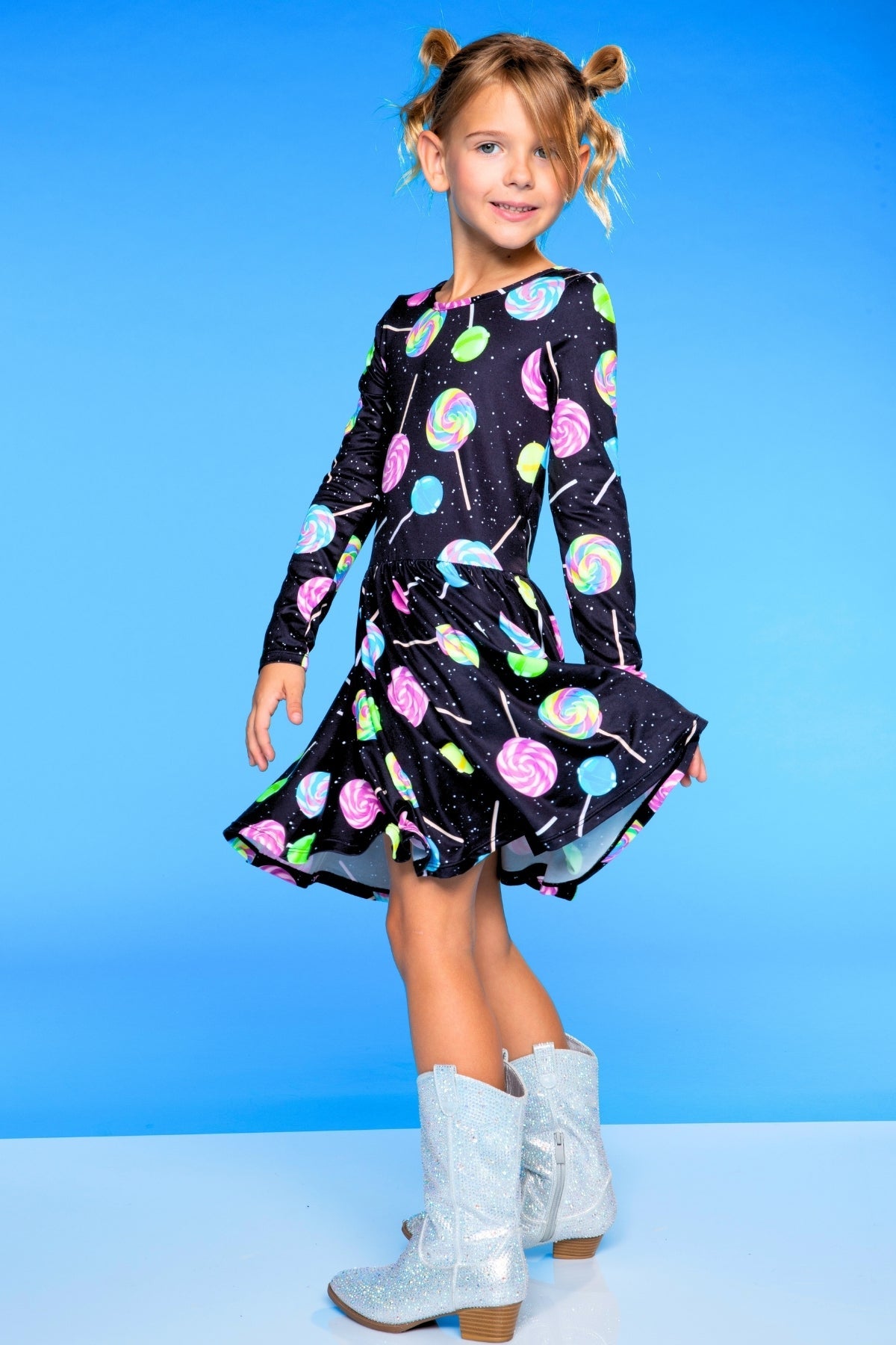 Simply Soft Long Sleeve Be Happy Dress.. - Purple Smile Retro