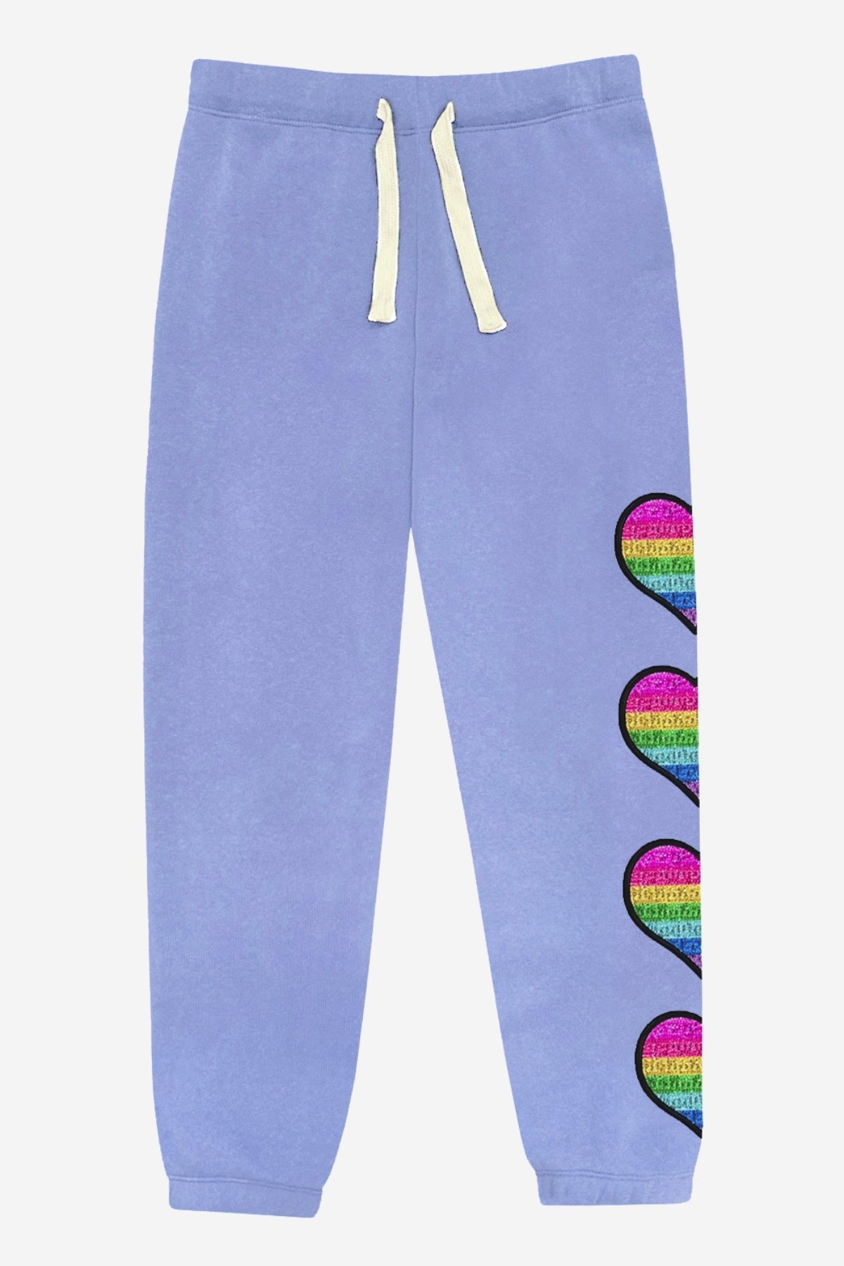 Cotton Soft French Terry Sweatpant ••• - Vintage Iris Sequin Heart