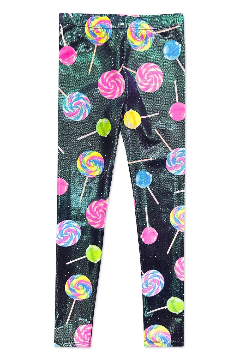 Glitter Foil High Shine Long Legging. - Black Lollipops