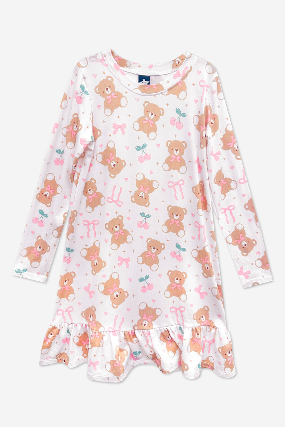 Simply Soft Long Sleeve Ruffle Lounge Dress - Lilac Rainbow Gummy Bear - NEW!