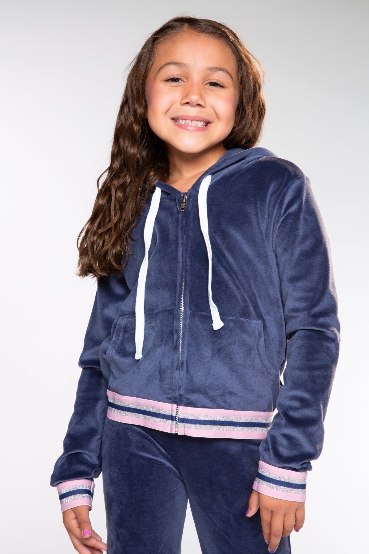 Velour Cropped Zip Hoodie - Dusty Pink - LOVE!