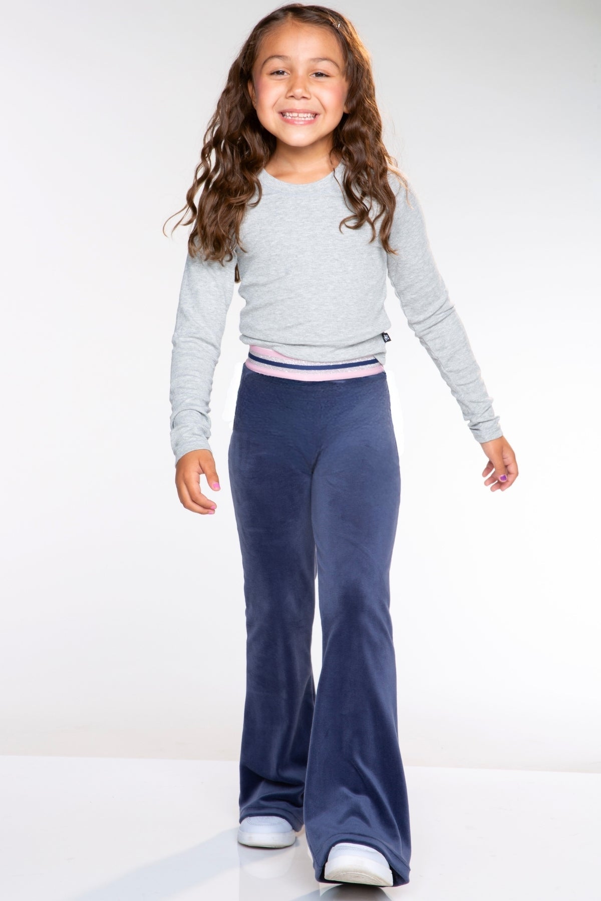 Velour Flare Legging - Vintage Navy