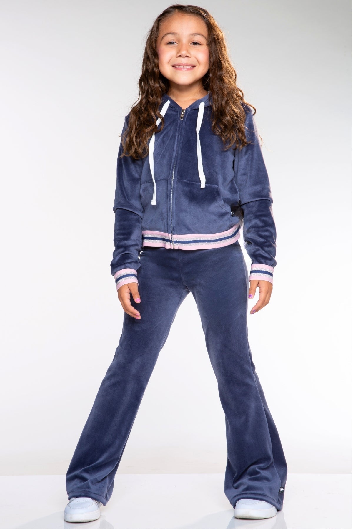 Velour Flare Legging - Vintage Navy