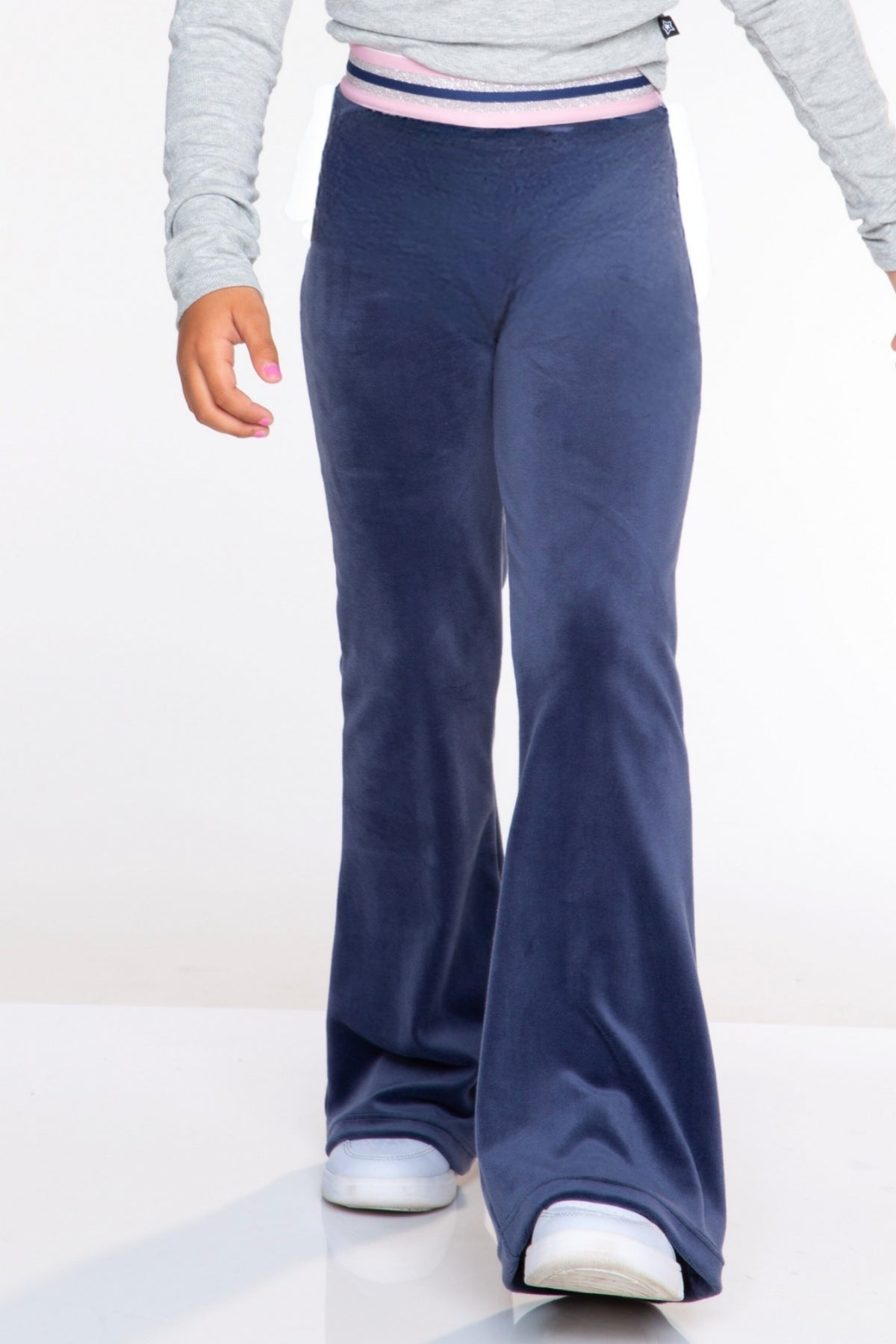 Velour Flare Legging - Vintage Navy