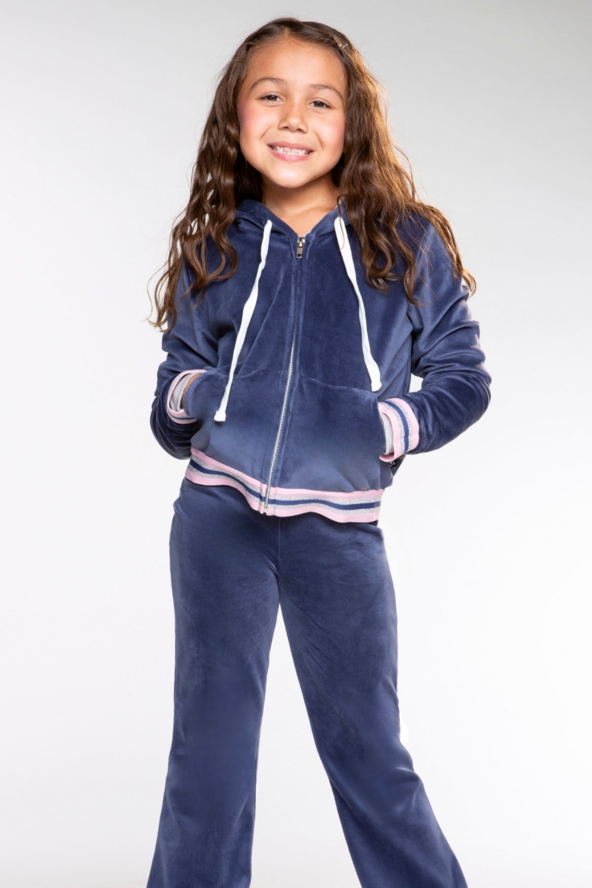 Velour Flare Legging - Vintage Navy