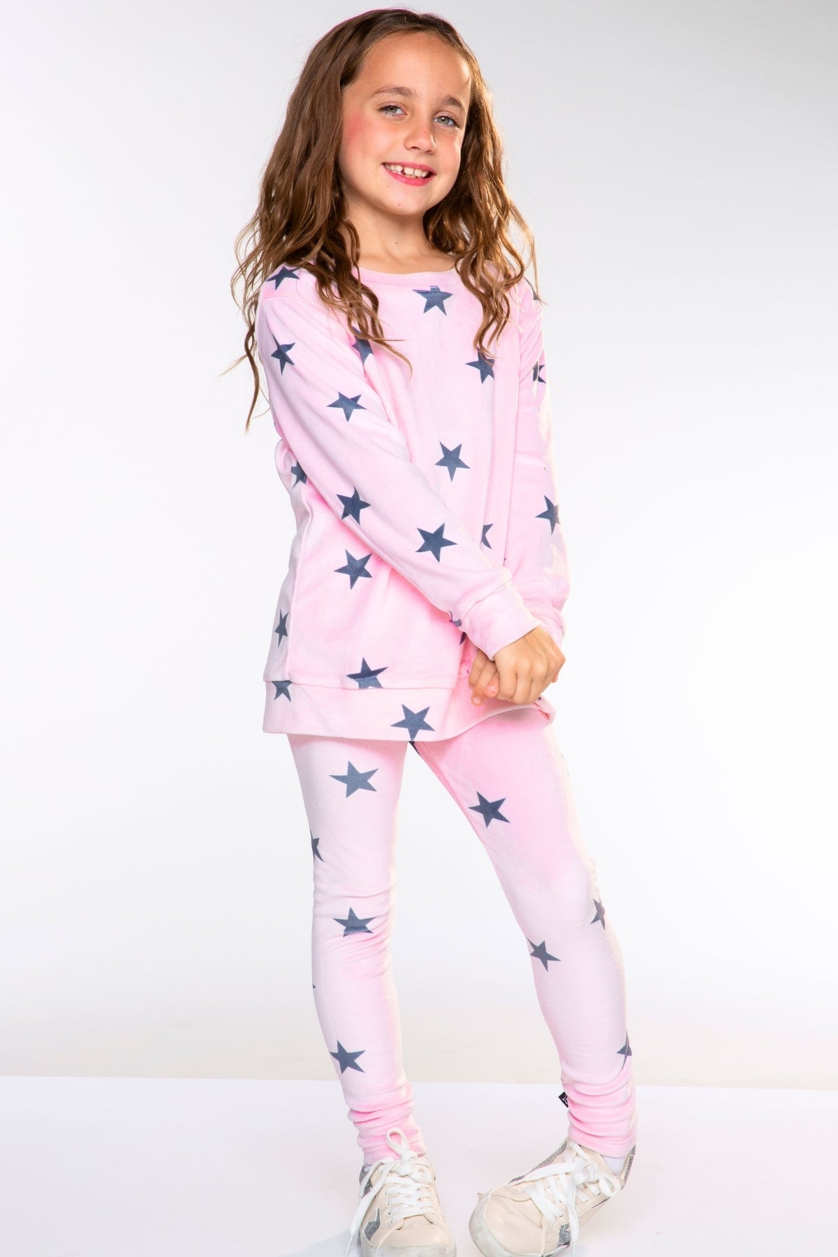 Long Sleeve Velour Set - Pink Stars - LOVE!