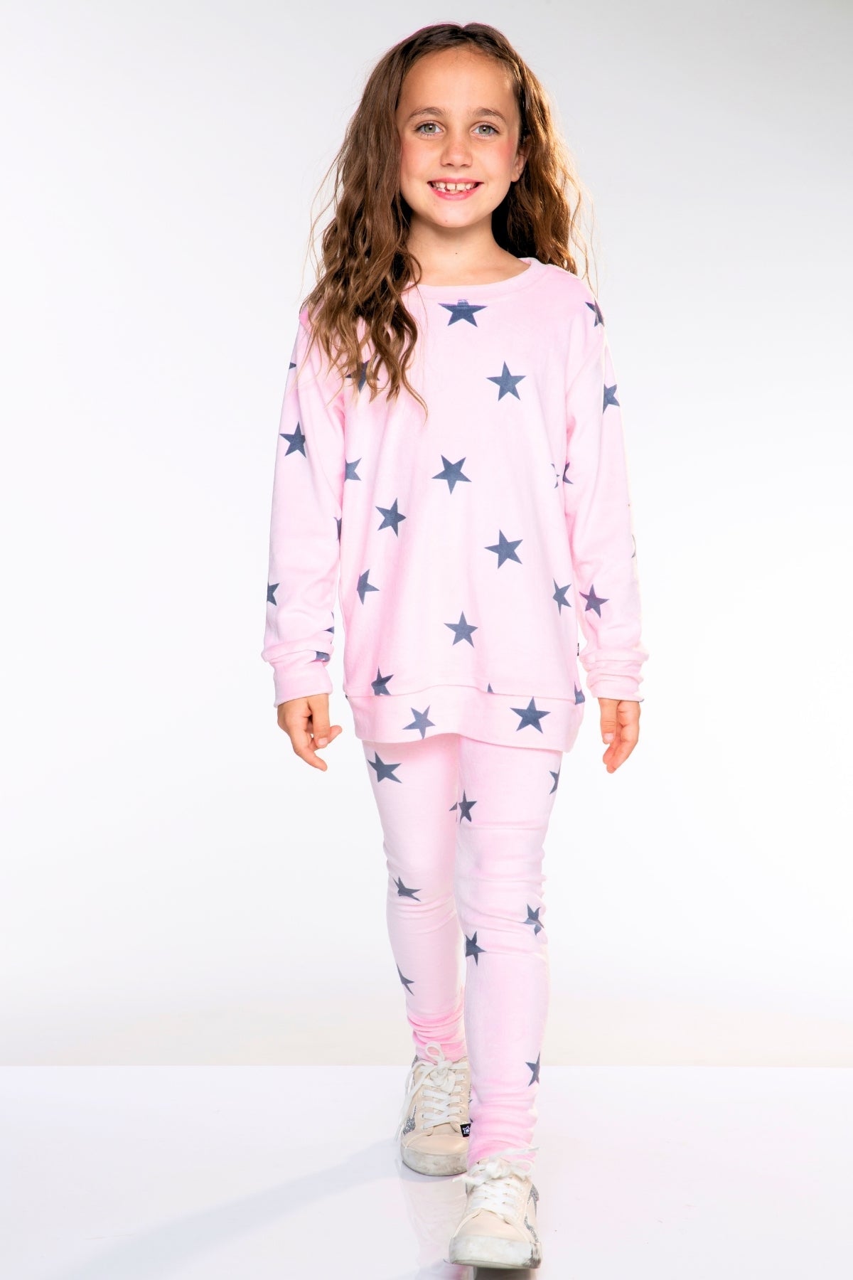 Long Sleeve Velour Set - Pink Stars - LOVE!