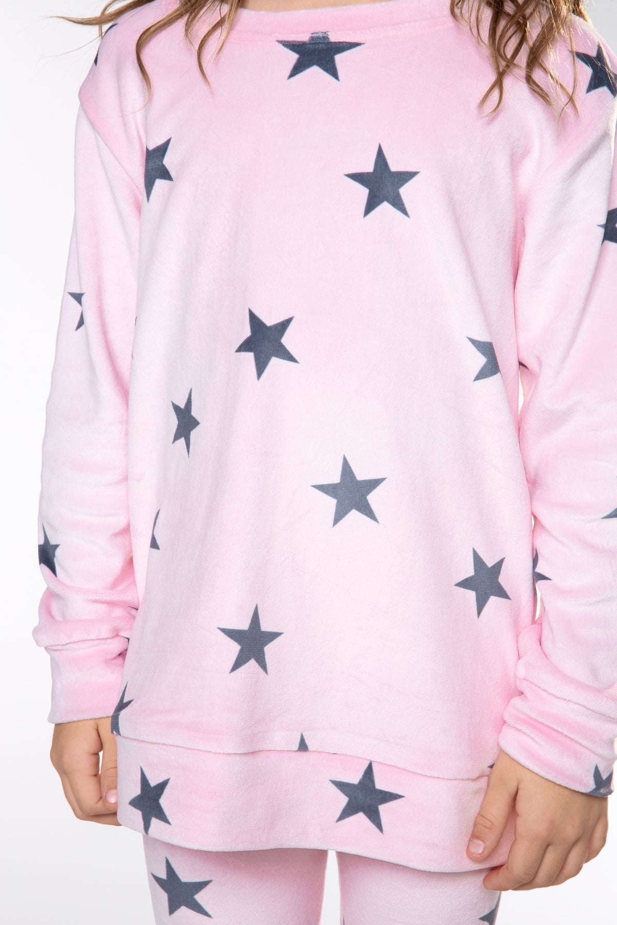 Long Sleeve Velour Set - Pink Stars - LOVE!