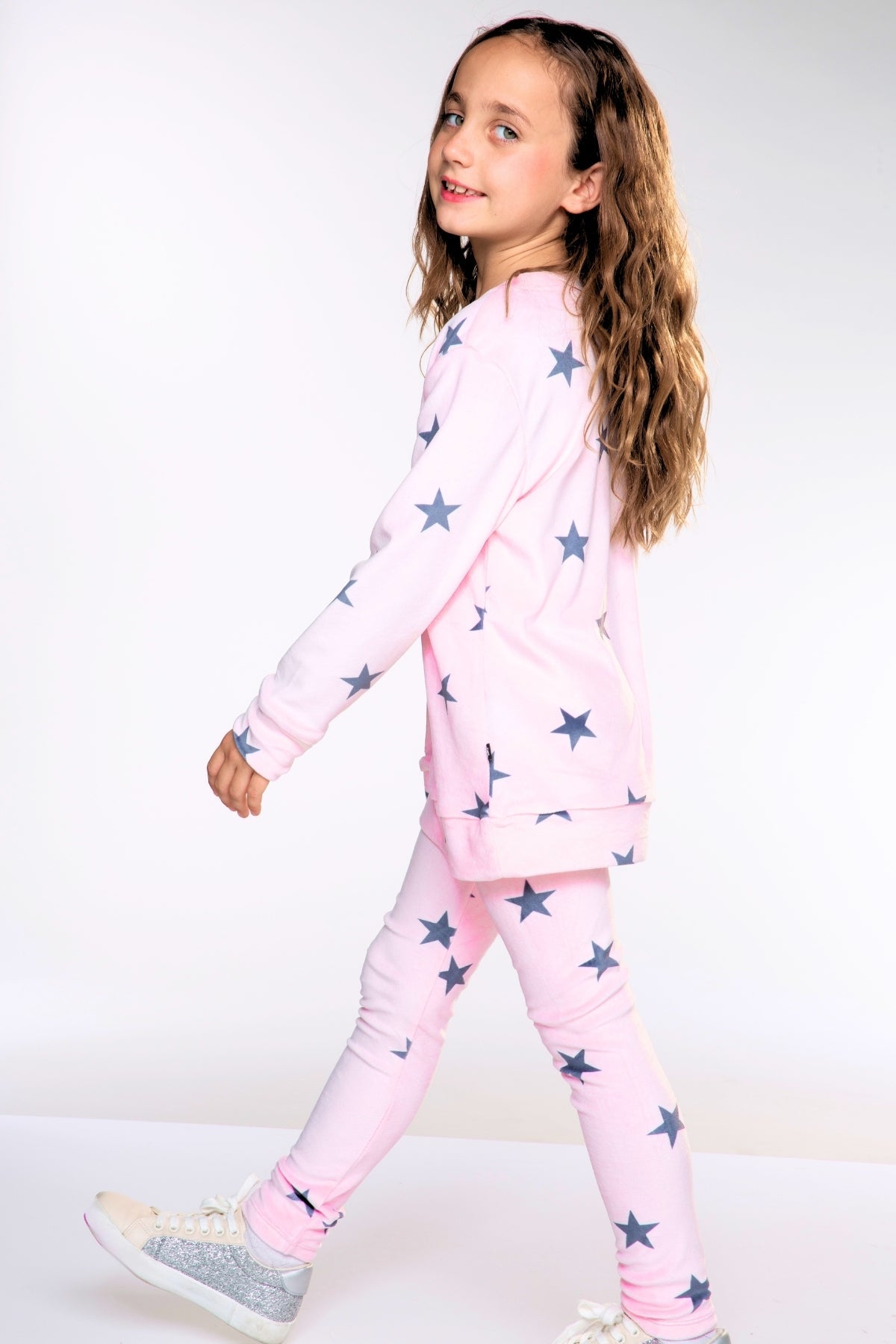 Long Sleeve Velour Set - Pink Stars - LOVE!