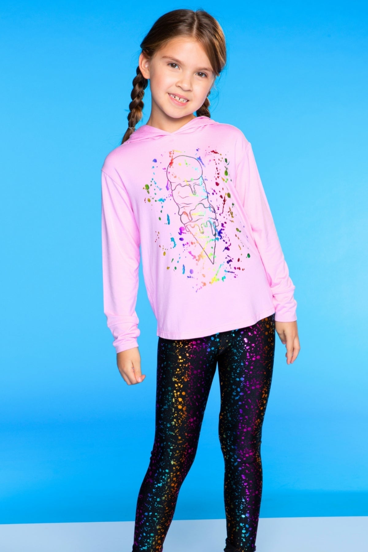 Glitter Foil High Shine Long Legging. - Black Lollipops