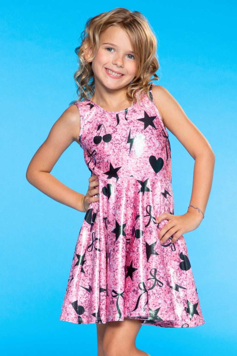 Glitter Tank Super Twirl Dress - Rose Gold Glitter Elements - NEW!
