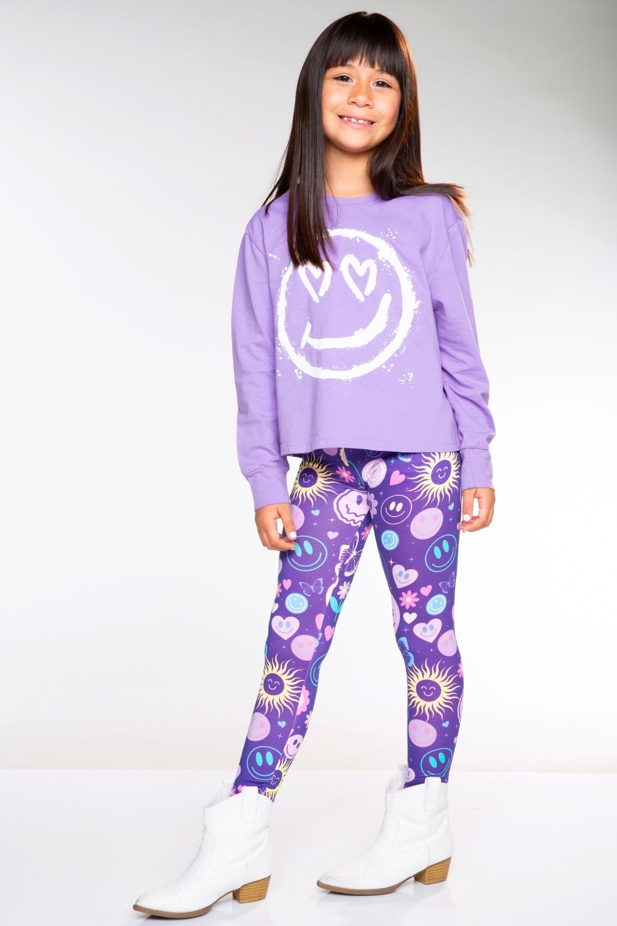 Washed Cotton Long Sleeve Easy Tee - Pink Bolt