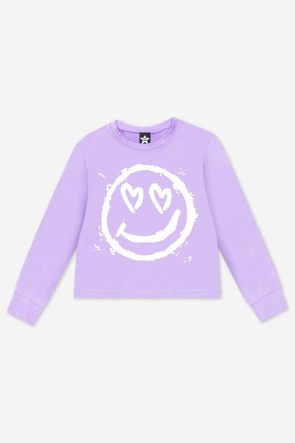 Washed Cotton Long Sleeve Easy Tee - Pink Bolt