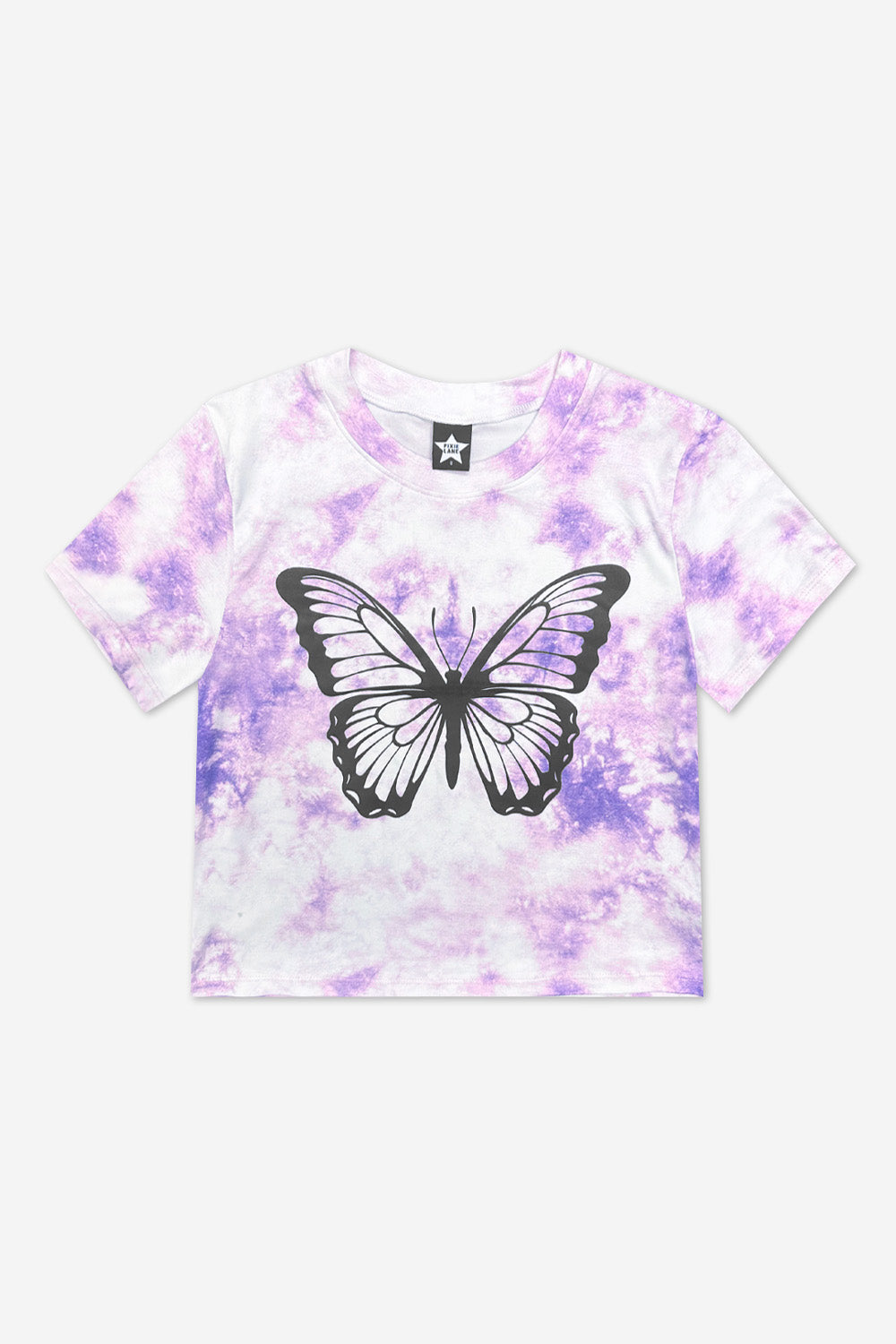 Simply Soft Easy Tee. - Purple Tie Dye Butterfly
