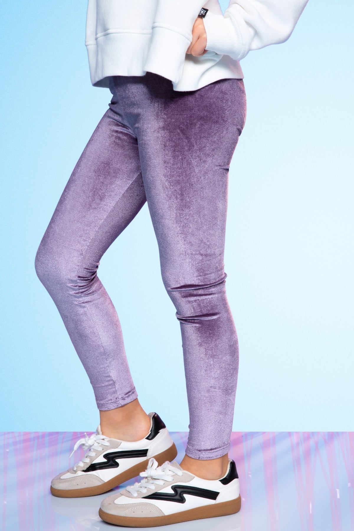 Velour Long Legging - Purple